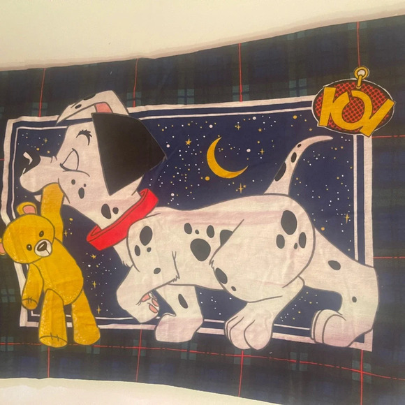 Disney 101 Dalmatians vintage deadstock standard pillowcase flannel - Picture 2 of 5